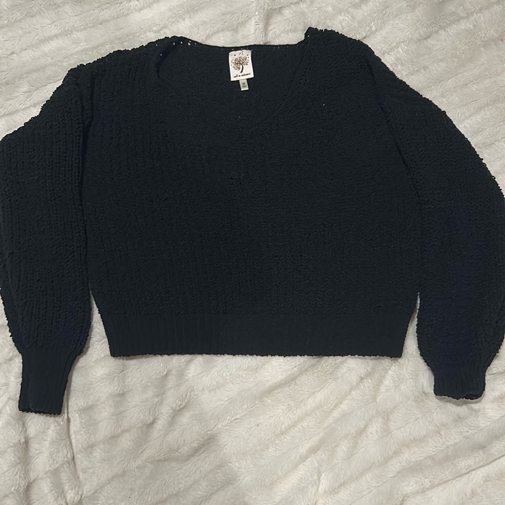 Black knit top
